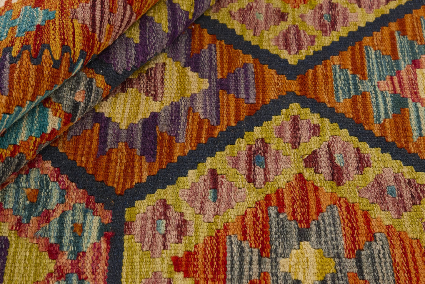 Kelimtæppe - Håndvævet Afghansk gulvtæppe - 124x177 cm - novamøbler