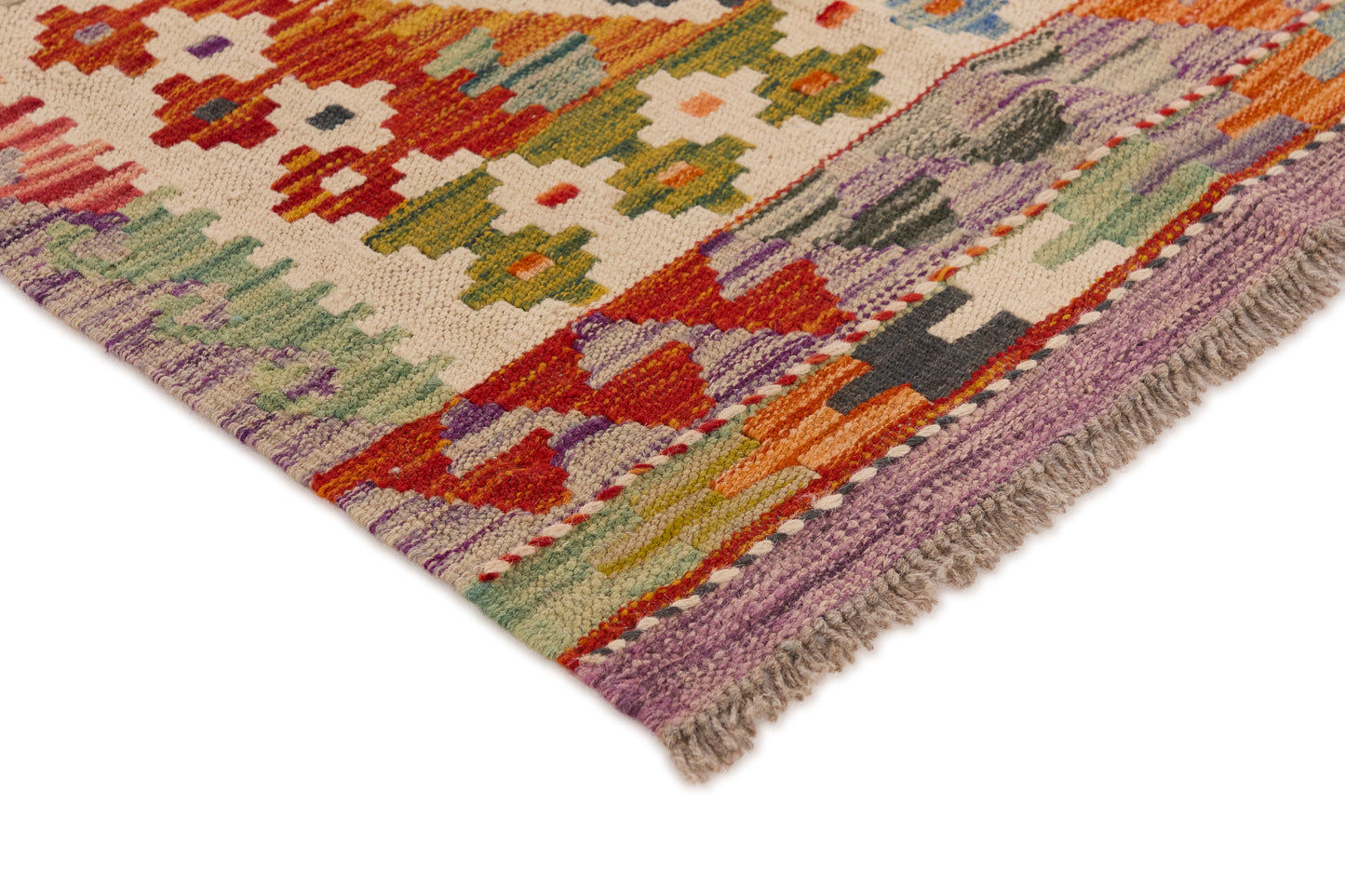 Kelimtæppe - Håndvævet Afghansk gulvtæppe - 197 x 153 cm - novamøbler