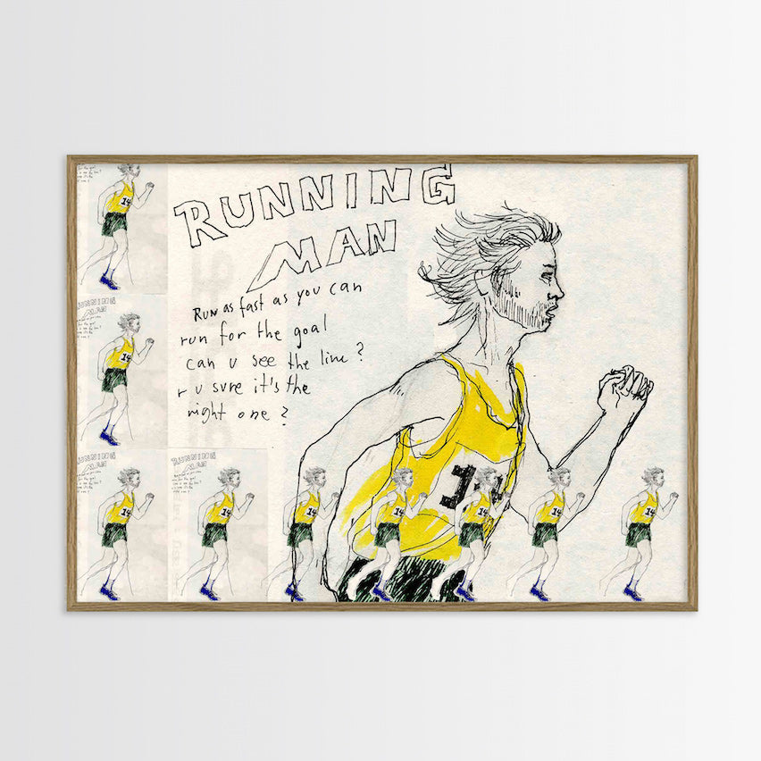 Print af Louise Bech Pedersen - Running man - A3 - novamøbler