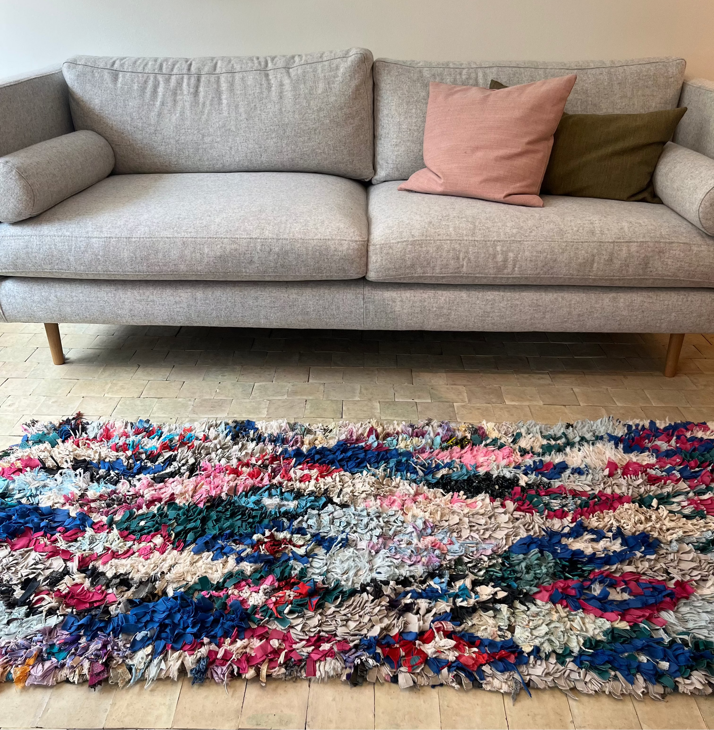 Marokkansk tæppe - Boucheroite - 180 x 83 cm - novamøbler