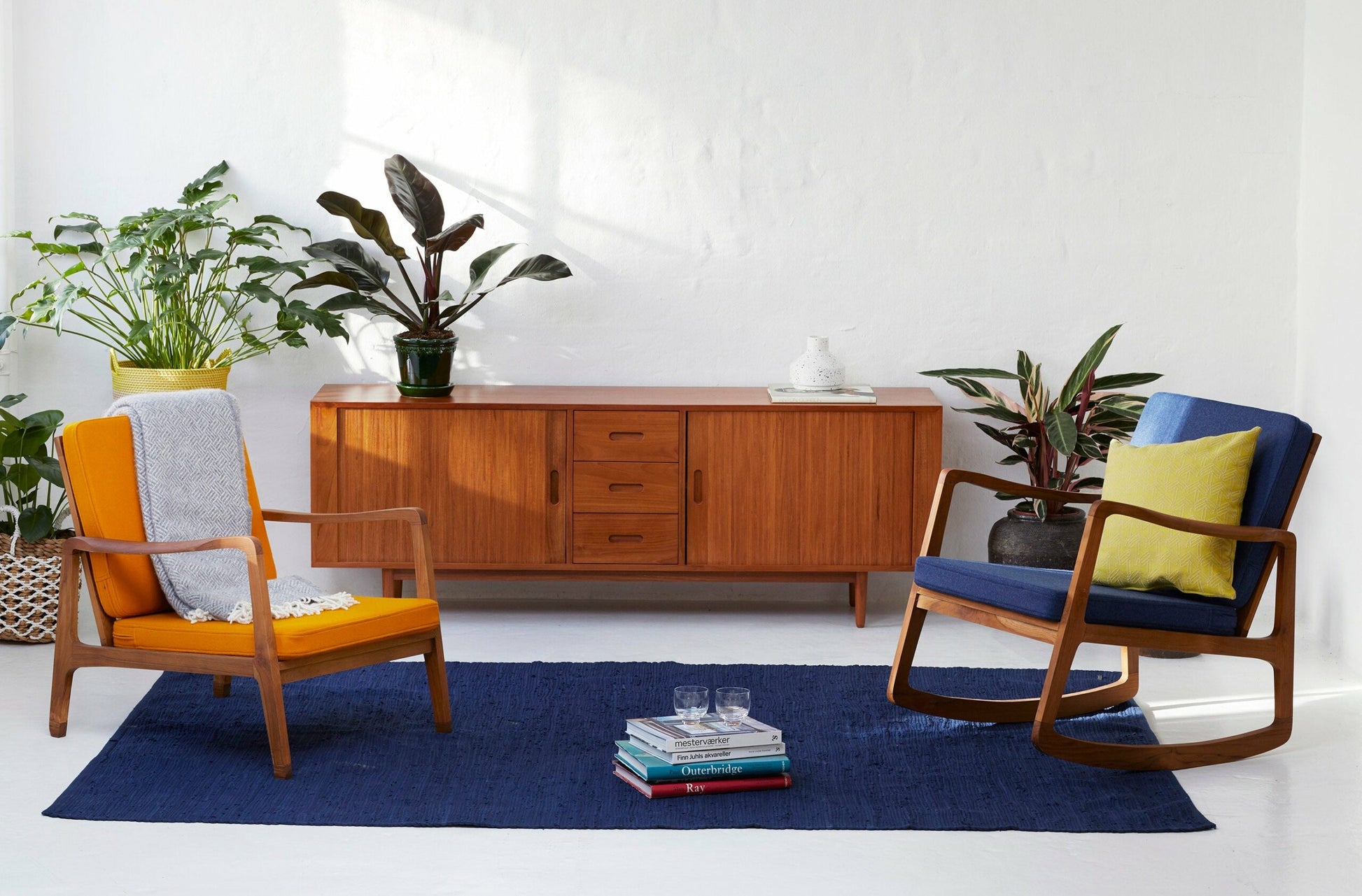 Gyngestol - Teaktræ/Uldstof - P005 - By Sol - novamøbler