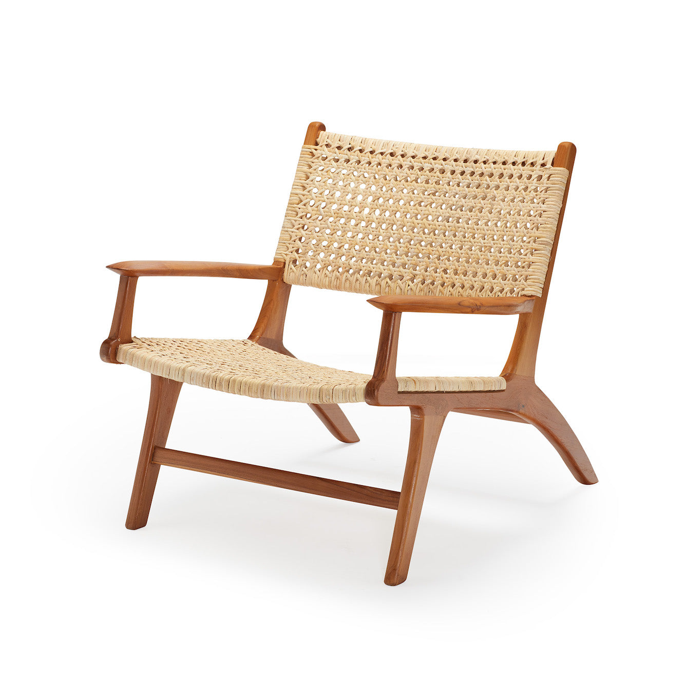 Lænestol med armlæn - P015 - Teak/rattan - By Sol - novamøbler