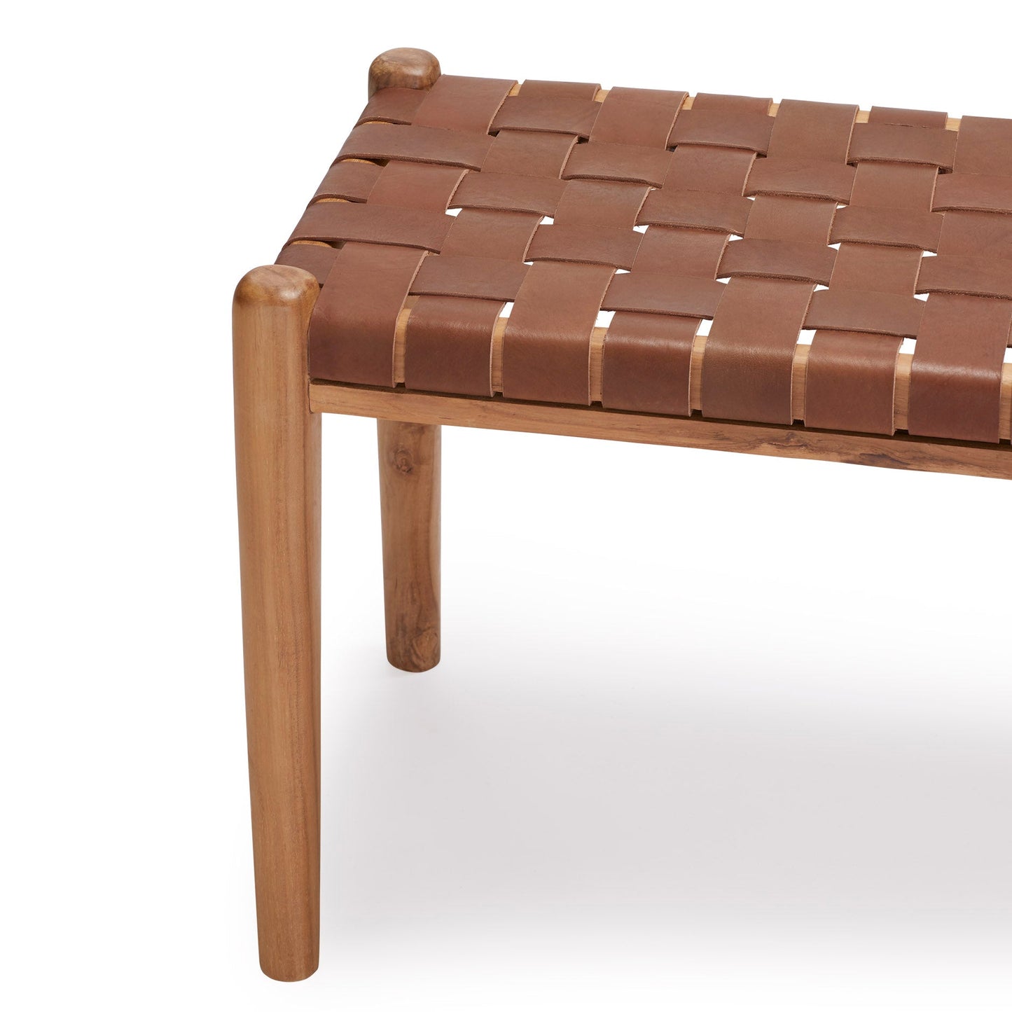 Bænk - Teaktræ/læder - P017 - By Sol - novamøbler