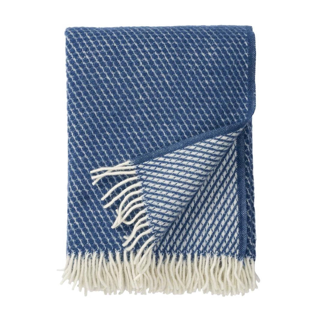 Klippan Uldplaid - 100% Økologisk Lammeuld - Velvet/Petrol - novamøbler