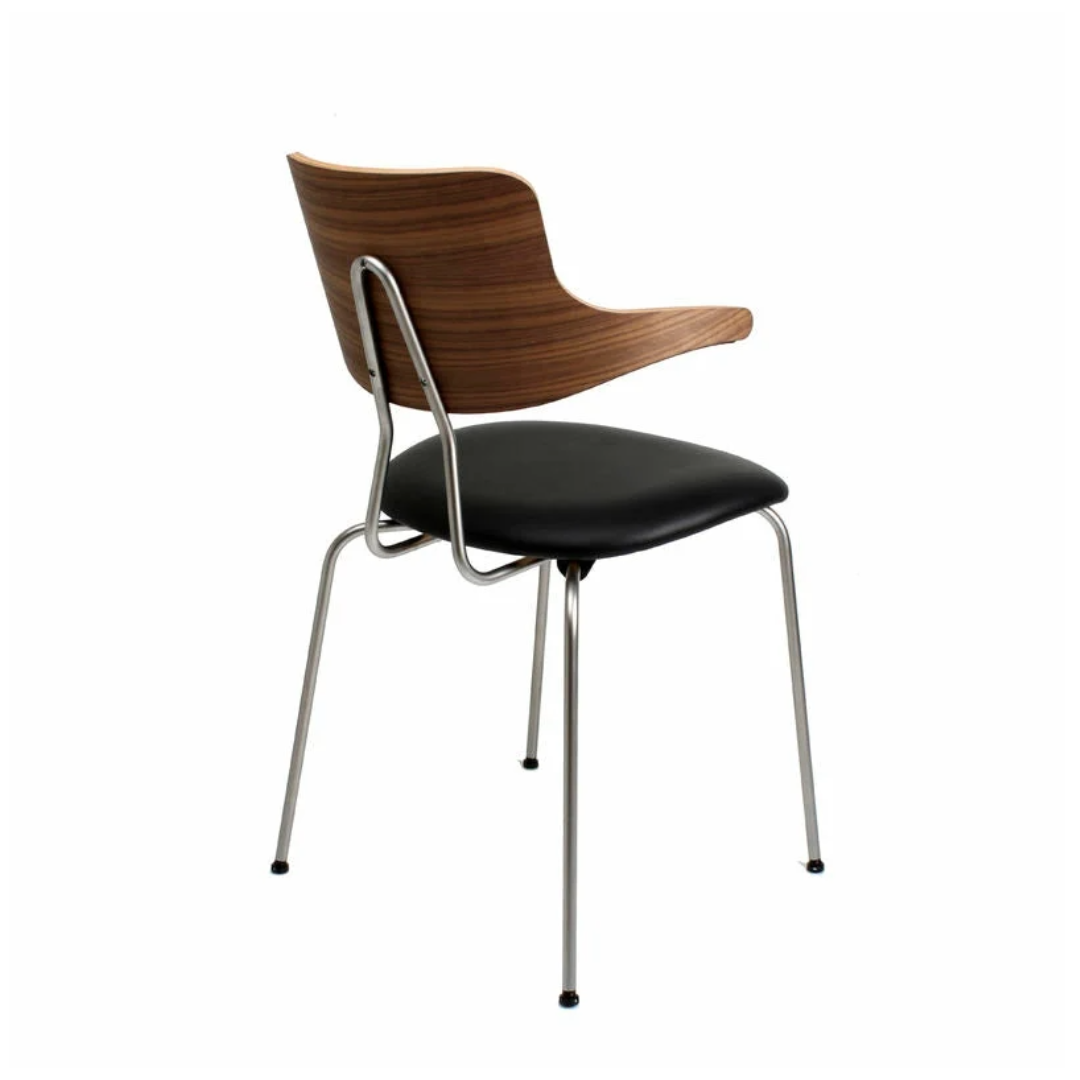 Vermund Larsen - Spisebordsstol - VL118 - Valnød/læder - novamøbler