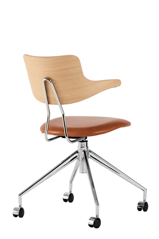 Vermund Larsen - Kontorstol - VL119 - Egetræ/læder - novamøbler