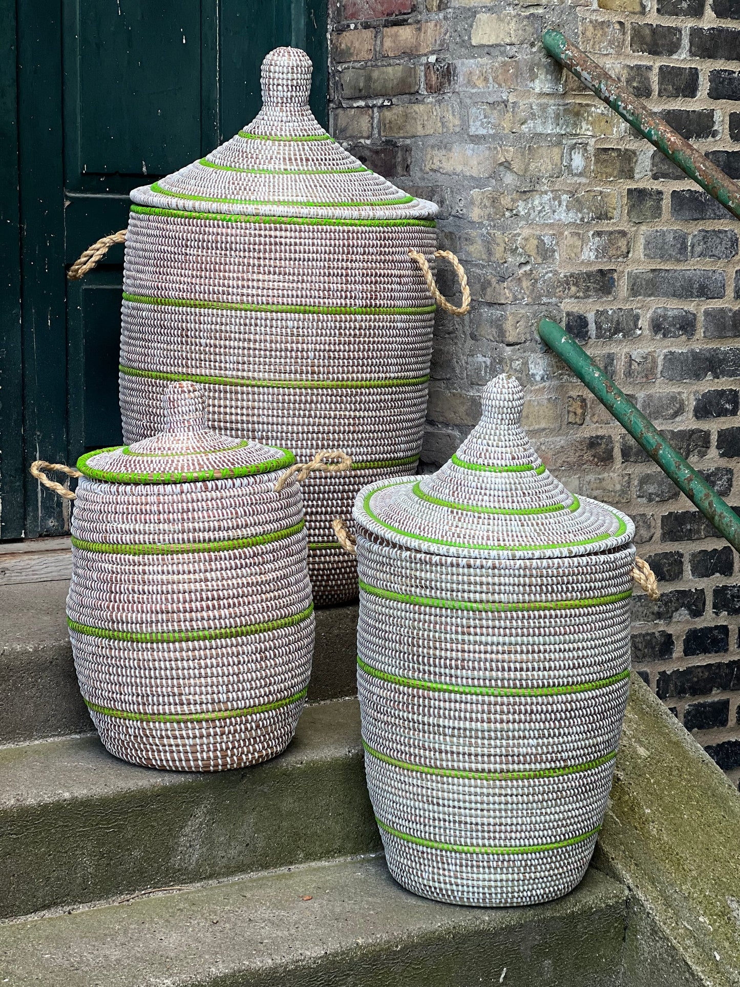 Søgræskurv - Top låg - Grøn og hvid - novamøbler