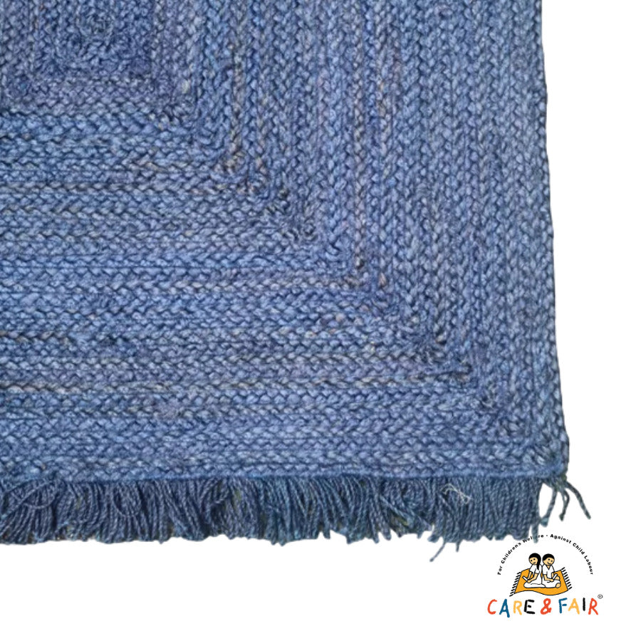 Jute tæppe - Petrol Blue - 72x110 cm - novamøbler