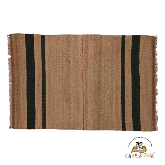 Jute Gulvtæppe - Kørvel - Grøn / Naturfarvet - novamøbler