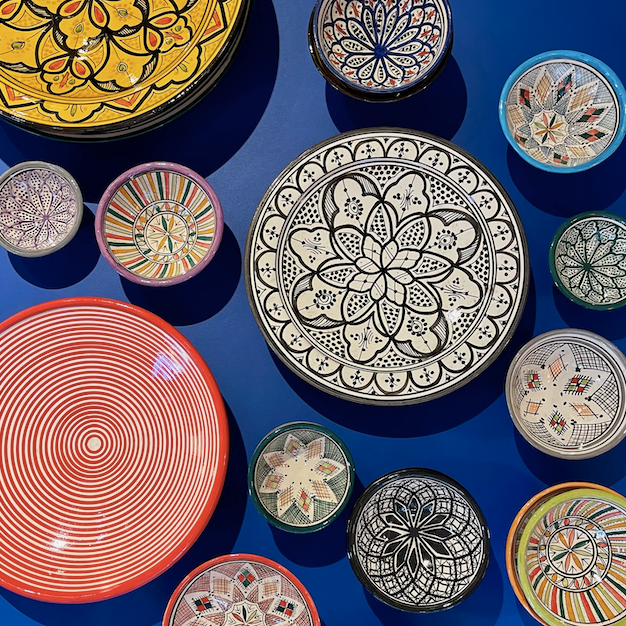 Marokkansk keramik - Skål Ø12,5 cm - Grå/lilla - novamøbler