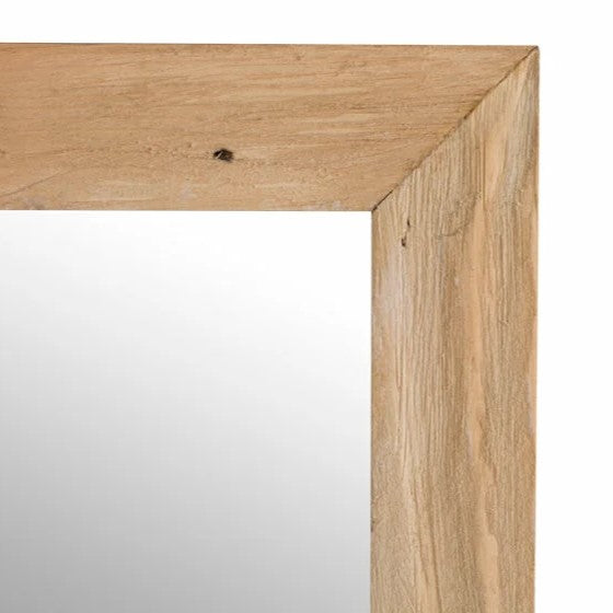 Spejl med ramme af genbrugstræ - novamøbler