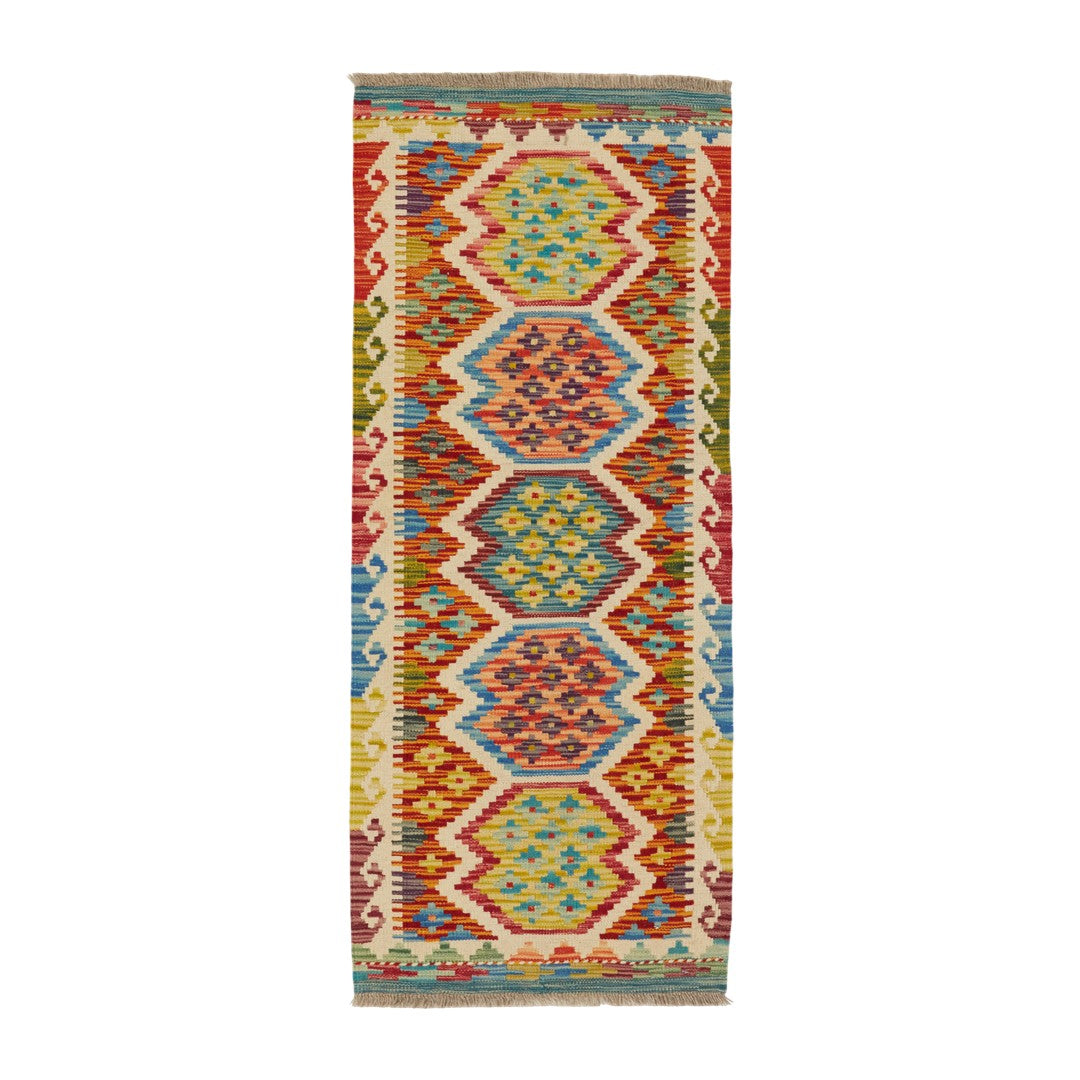 Kelimtæppe - Håndvævet Afghansk gulvtæppe - 144 x 61 cm
