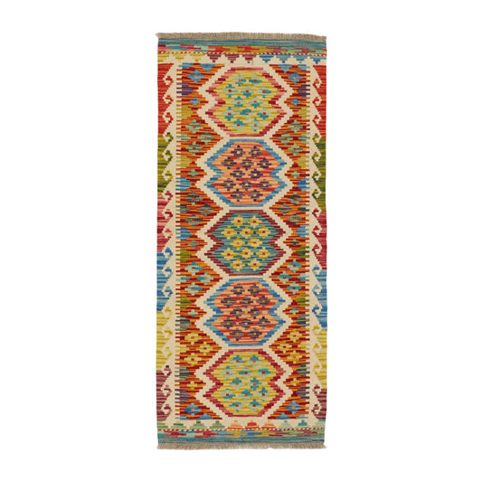Kelimtæppe - Håndvævet Afghansk gulvtæppe - 144 x 61 cm - novamøbler