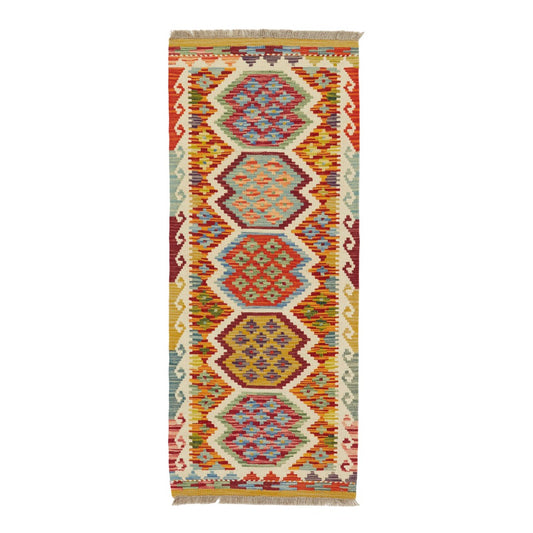 Kelimtæppe - Håndvævet Afghansk gulvtæppe - 144 x 61 cm - novamøbler