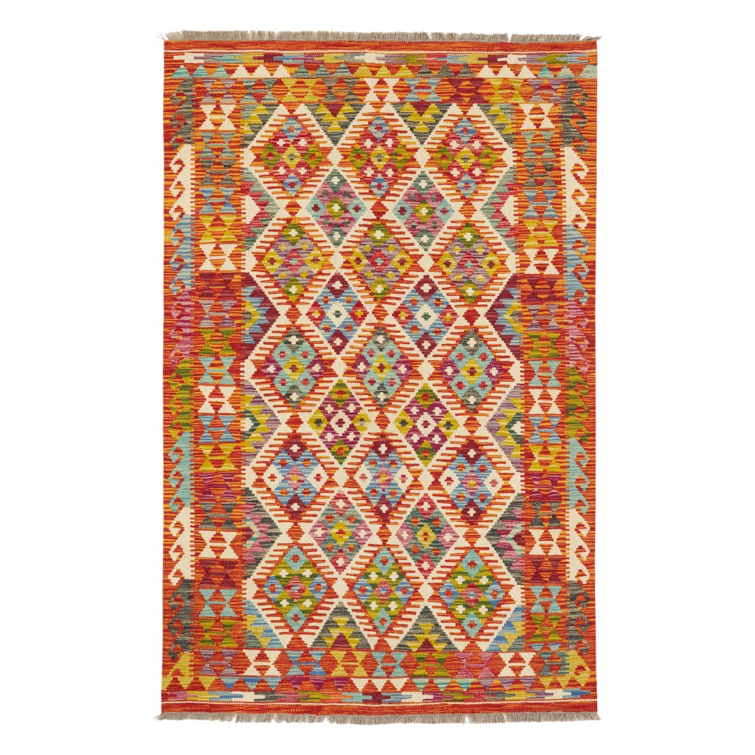 Kelimtæppe - Håndvævet Afghansk gulvtæppe - 199 x 128 cm