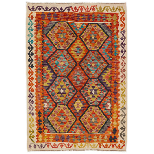 Kelimtæppe - Håndvævet Afghansk gulvtæppe - 124x177 cm - novamøbler
