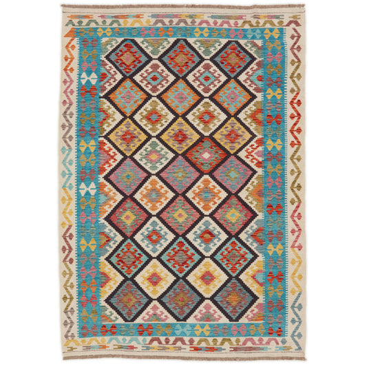 Kelimtæppe - Håndvævet Afghansk gulvtæppe - 177x252 cm - novamøbler
