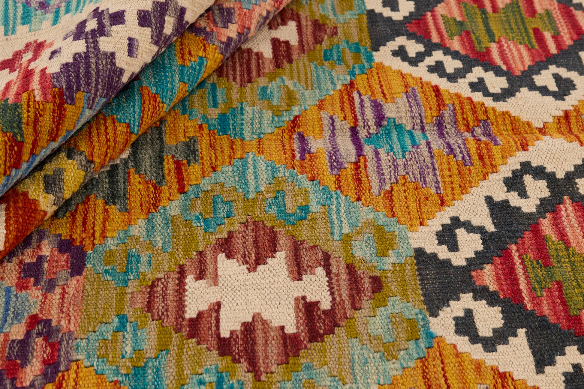 Kelimtæppe - Håndvævet Afghansk gulvtæppe - 197 x 153 cm - novamøbler