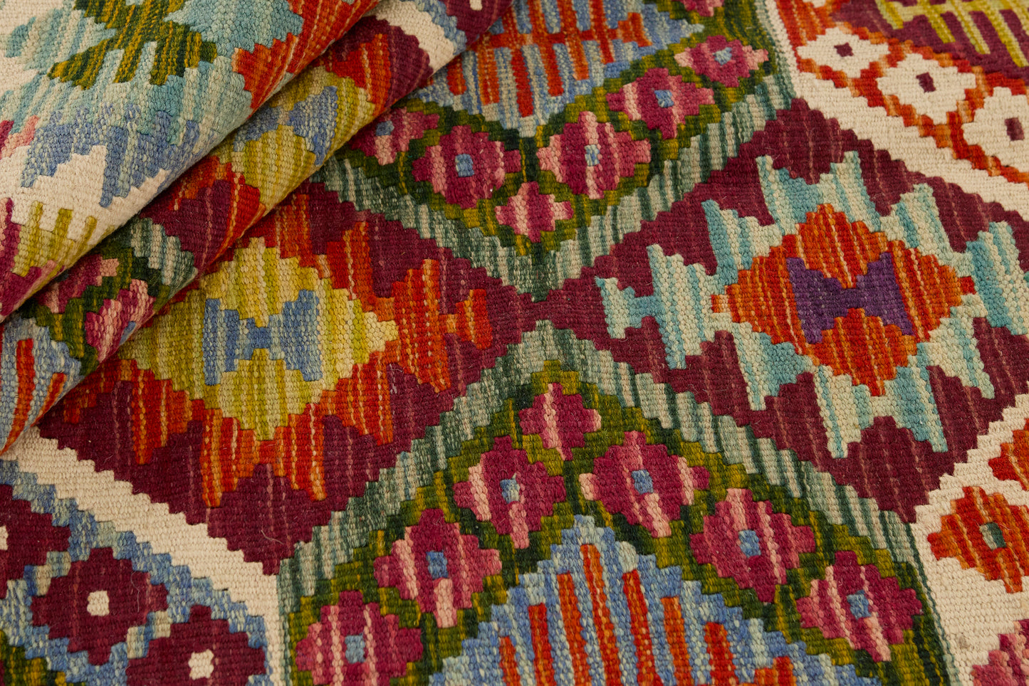 Kelimtæppe - Håndvævet Afghansk gulvtæppe - 191 x 130 cm - novamøbler