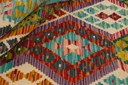 Kelimtæppe - Håndvævet Afghansk gulvtæppe - 201 x 121 cm - novamøbler