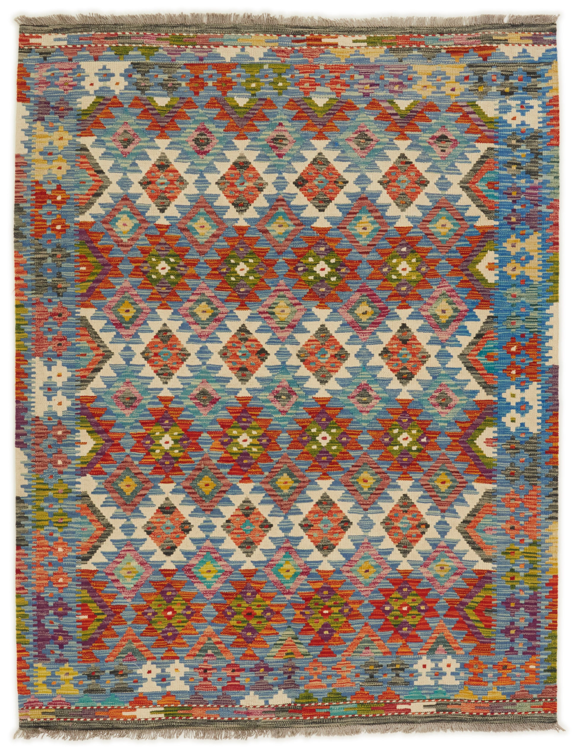 Kelimtæppe - Håndvævet Afghansk gulvtæppe - 193 X 150 cm - novamøbler