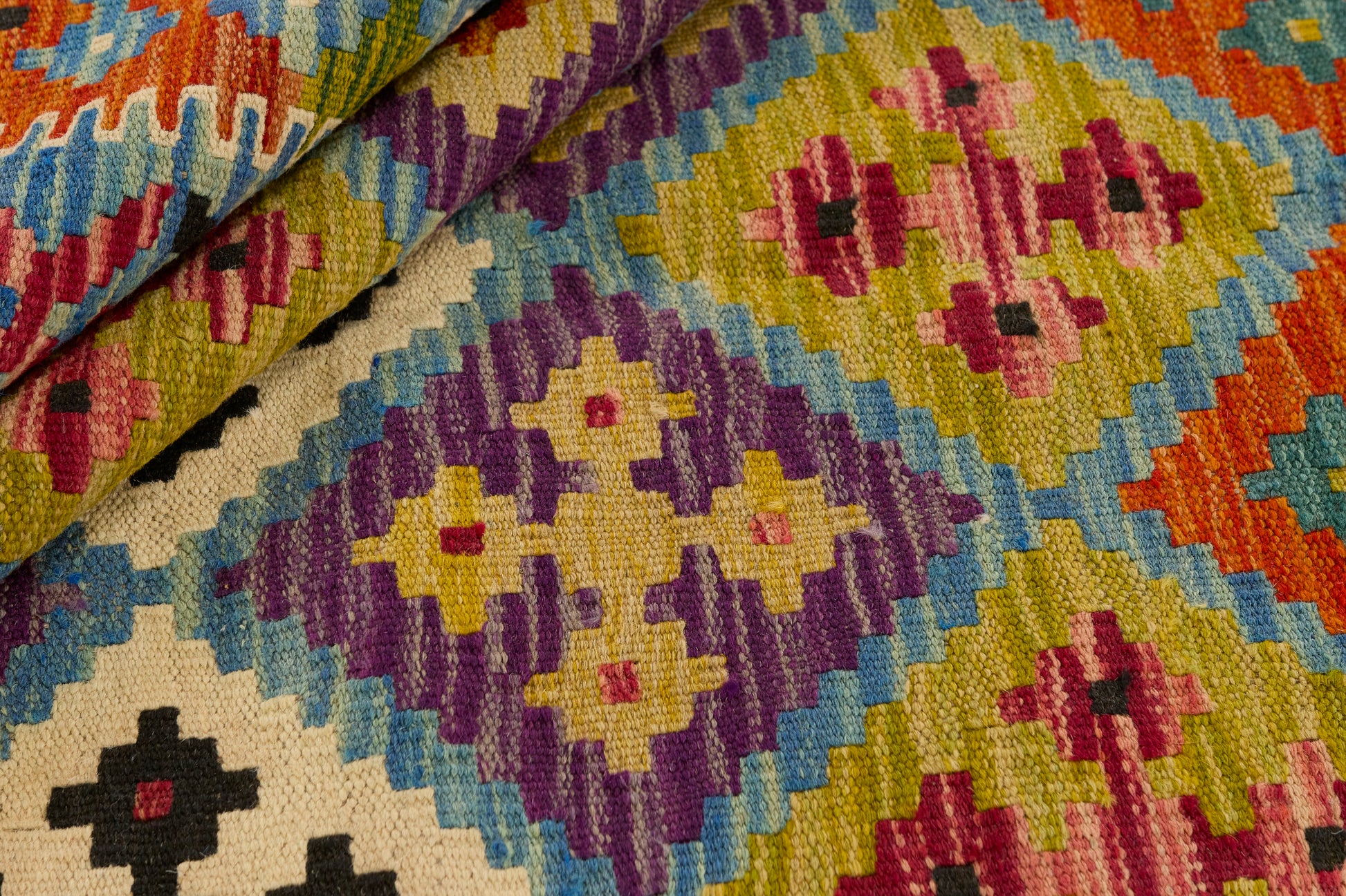 Kelimtæppe - Håndvævet Afghansk gulvtæppe - 196 X 153 cm - novamøbler