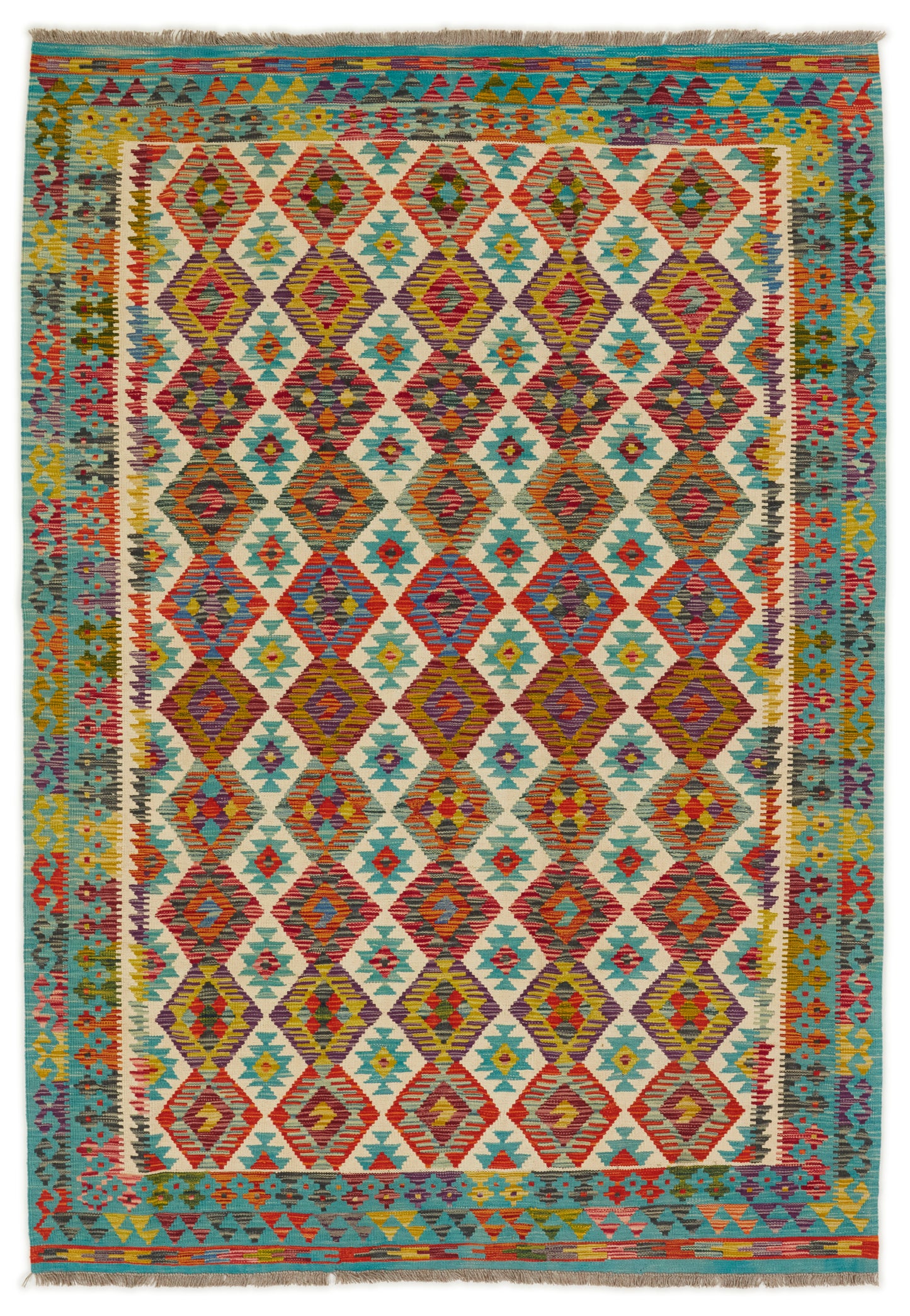 Kelimtæppe - Håndvævet Afghansk gulvtæppe - 255 X 178 cm - novamøbler