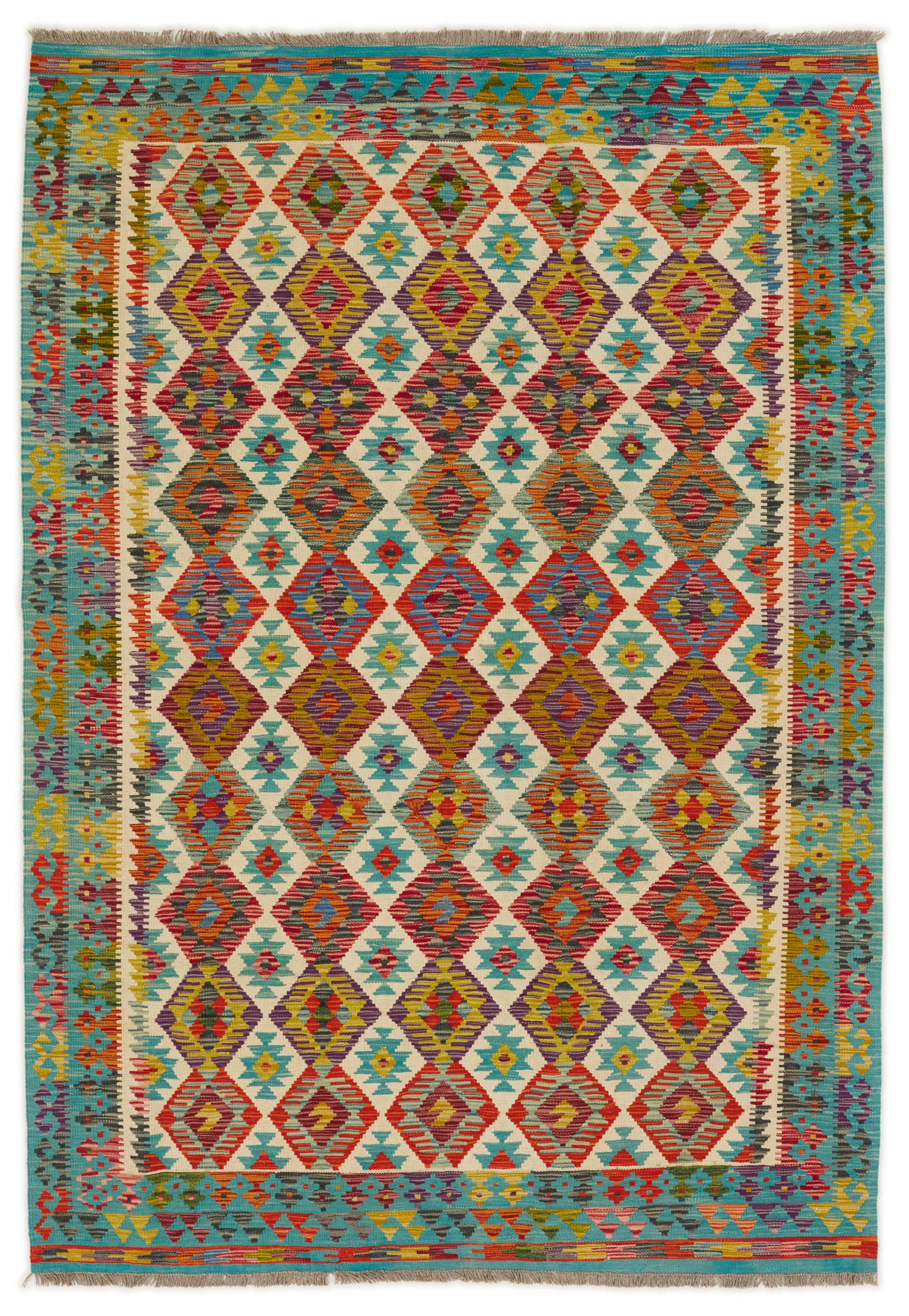 Kelimtæppe - Håndvævet Afghansk gulvtæppe - 255 X 178 cm - novamøbler