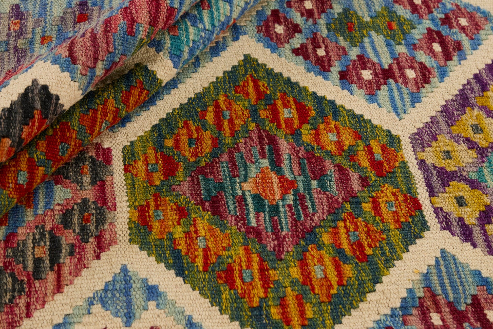 Kelimtæppe - Håndvævet Afghansk gulvtæppe - 302 x 204 cm - novamøbler