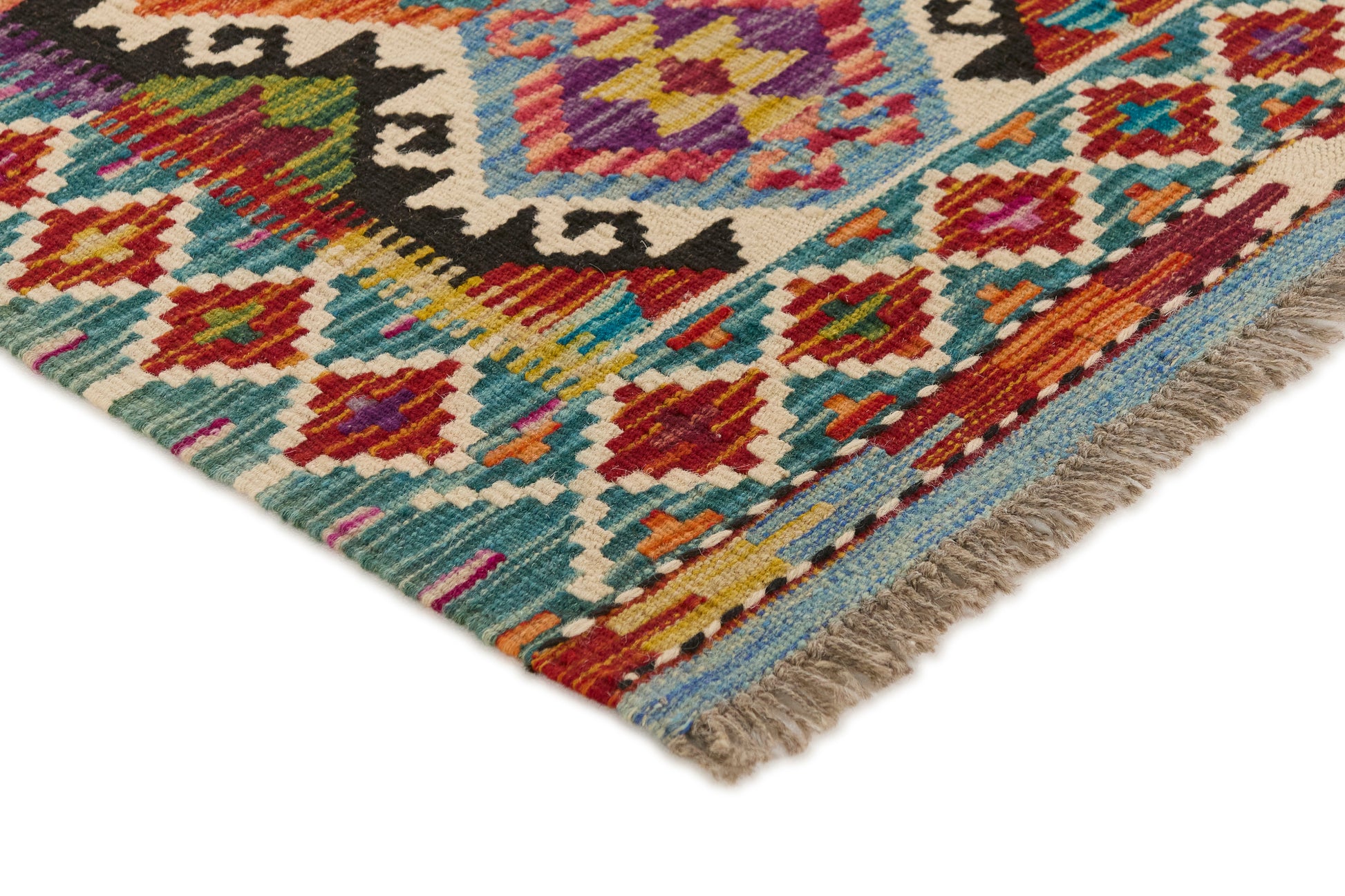 Kelimtæppe - Håndvævet Afghansk gulvtæppe - 248 x 83 cm - novamøbler