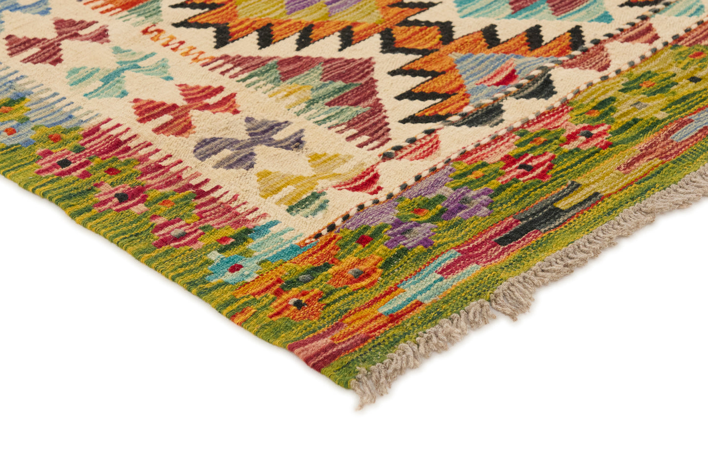 Kelimtæppe - Håndvævet Afghansk gulvtæppe - 190 x 128 cm - novamøbler