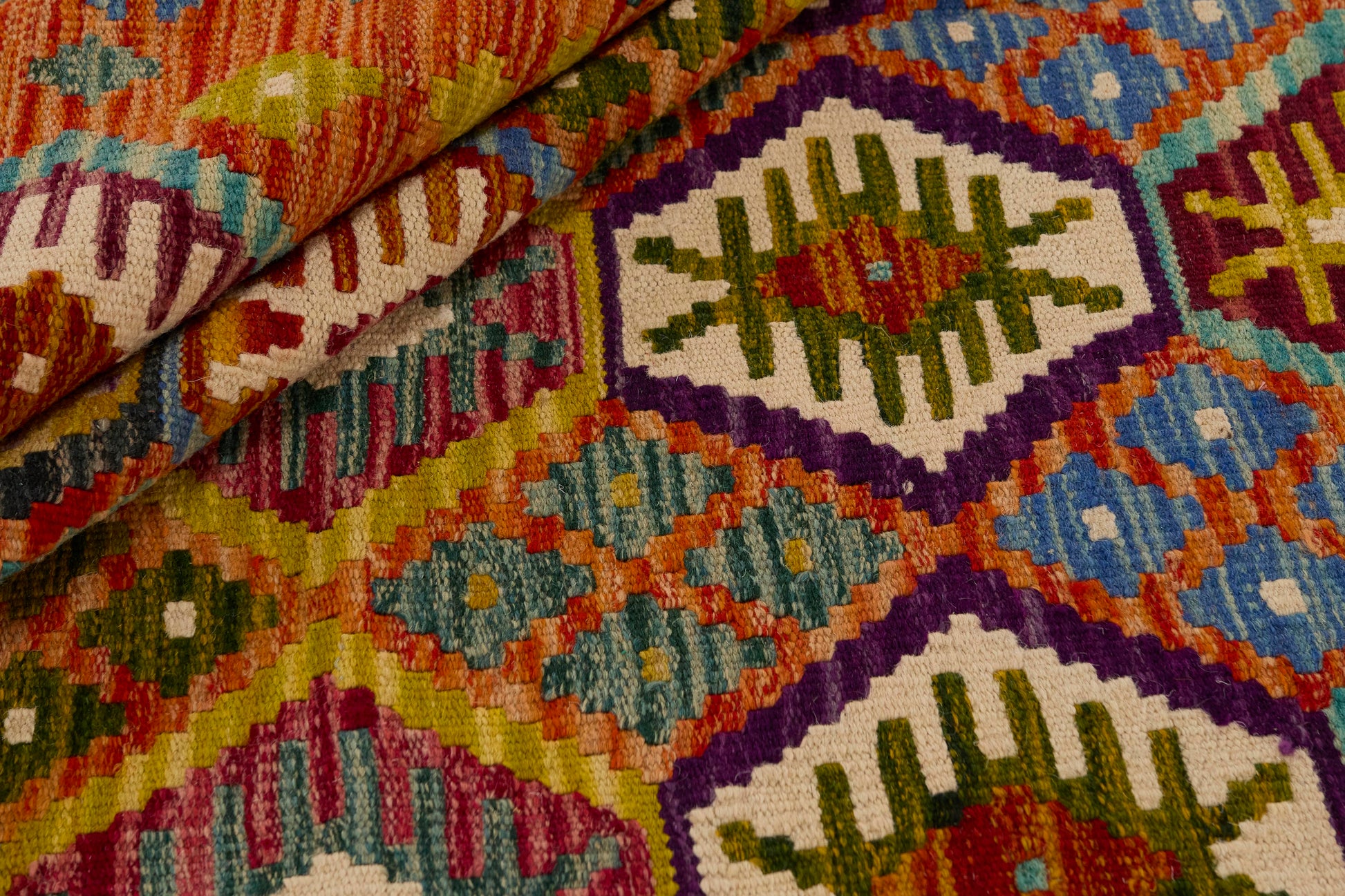 Kelimtæppe - Håndvævet Afghansk gulvtæppe - 201 x 153 cm - novamøbler