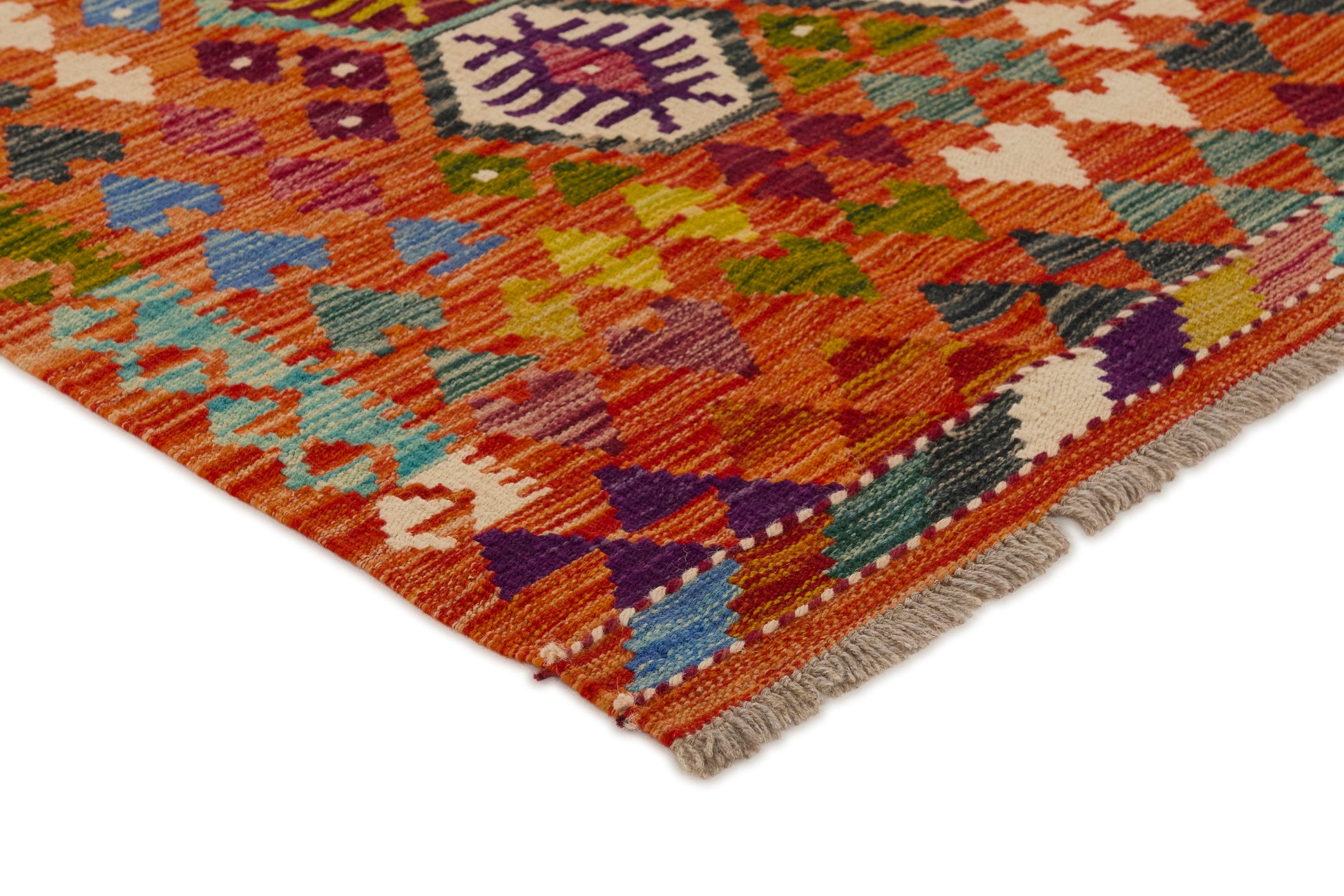 Kelimtæppe - Håndvævet Afghansk gulvtæppe - 201 x 153 cm - novamøbler