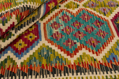 Kelimtæppe - Håndvævet Afghansk gulvtæppe - 202 x 133 cm