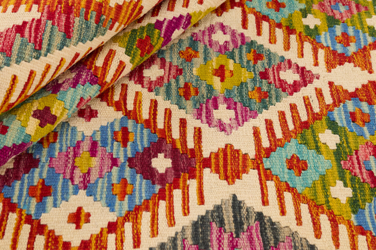 Kelimtæppe - Håndvævet Afghansk gulvtæppe - 199 x 128 cm