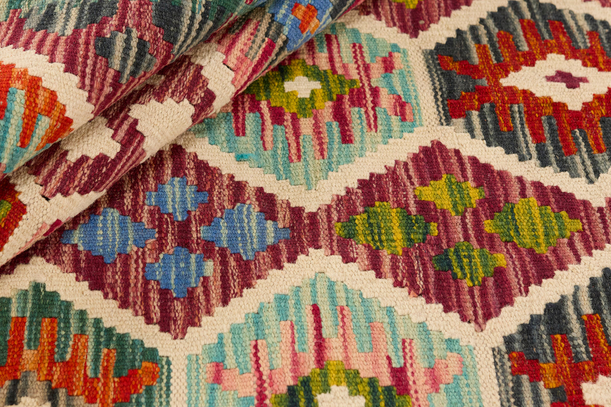 Kelimtæppe - Håndvævet Afghansk gulvtæppe - 185 x 130 cm