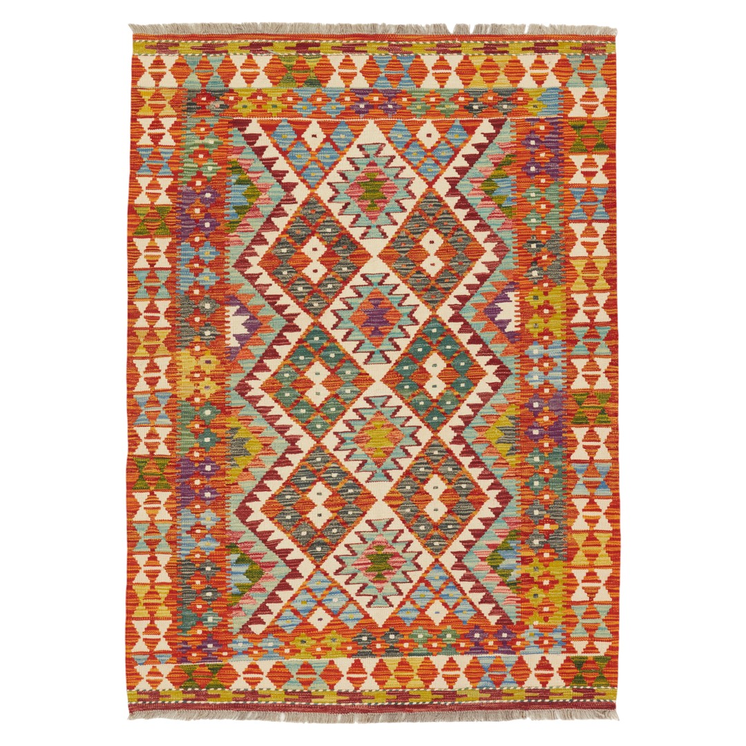 Kelimtæppe - Håndvævet Afghansk gulvtæppe - 180 x 129 cm