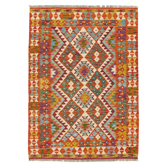 Kelimtæppe - Håndvævet Afghansk gulvtæppe - 180 x 129 cm