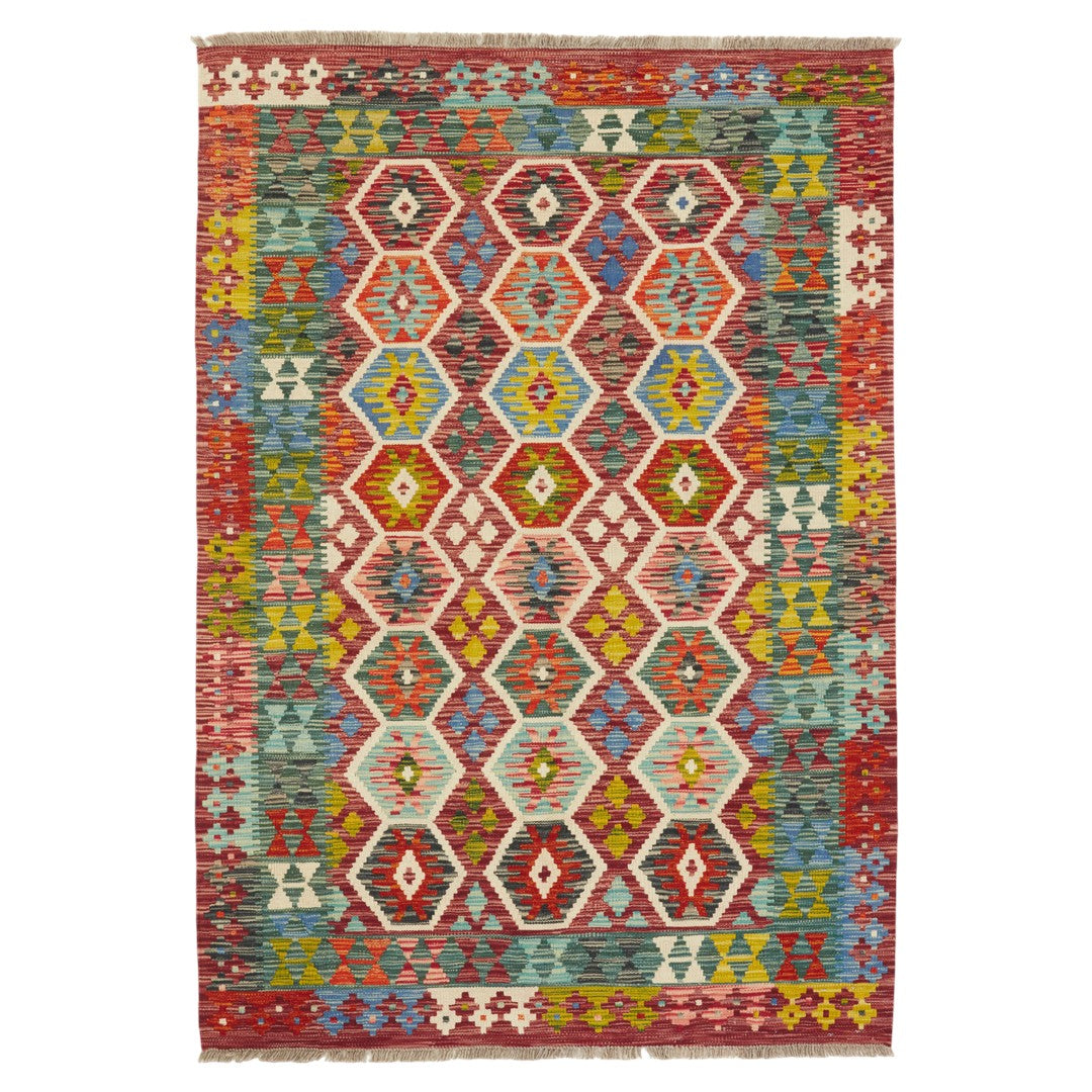 Kelimtæppe - Håndvævet Afghansk gulvtæppe - 185 x 130 cm