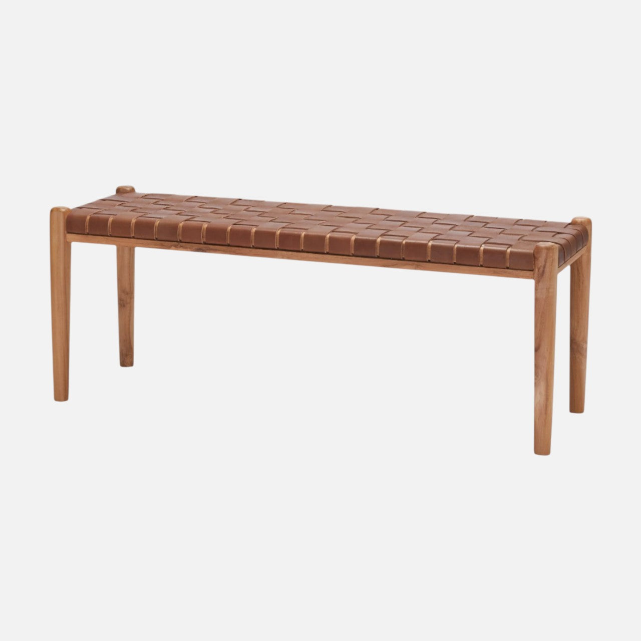 Bænk - Teaktræ/læder - P017 - By Sol - novamøbler