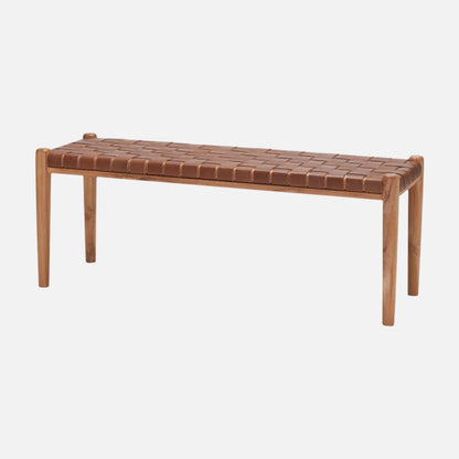 Bænk - Teaktræ/læder - P017 - By Sol - novamøbler