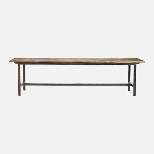 Bænk i genbrugstræ/metalstel - Nordal - novamøbler