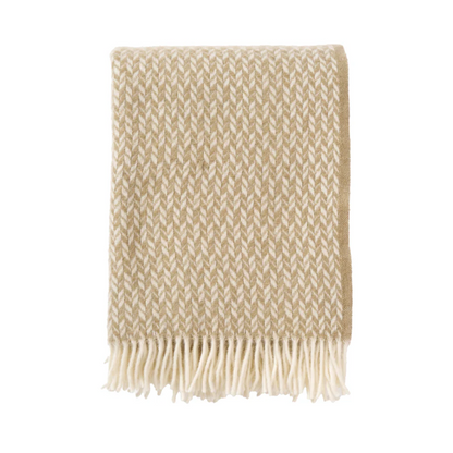 Klippan Uldplaid - 100% Økologisk Lammeuld - Beige - novamøbler