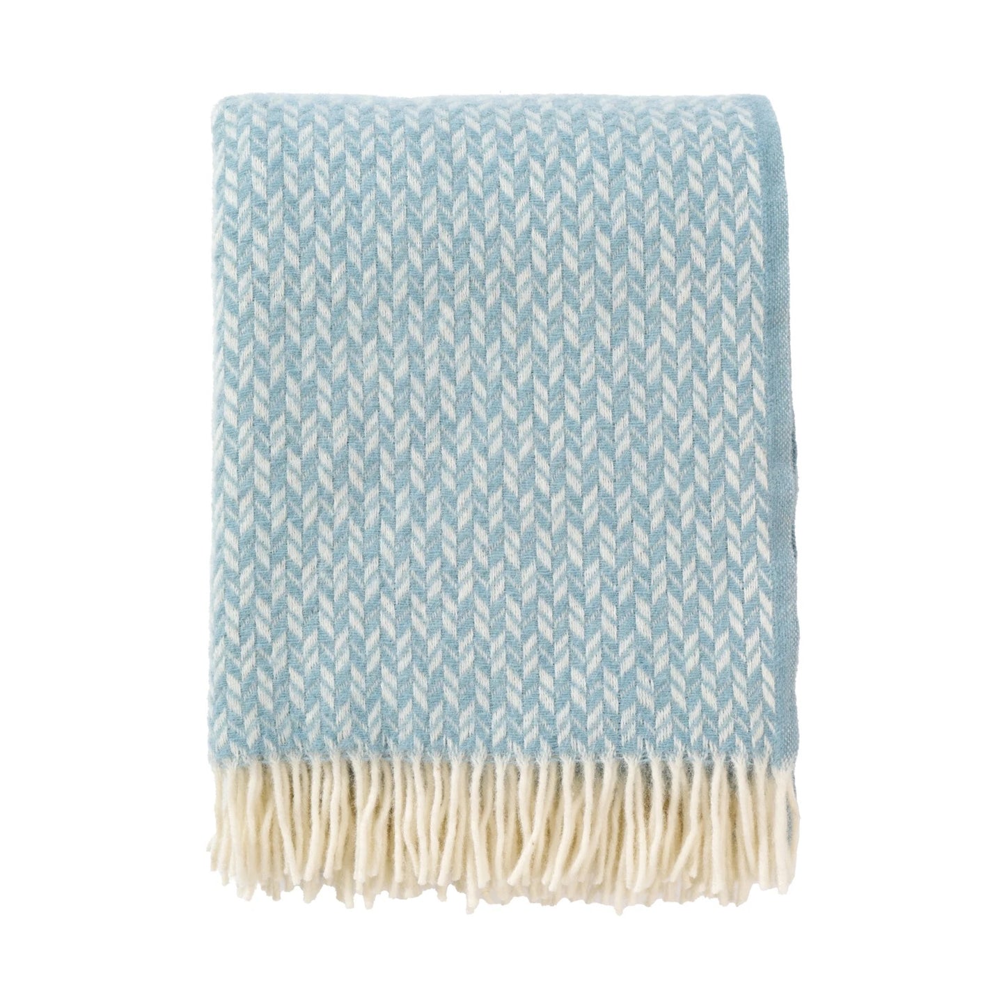 Klippan Uldplaid - 100% Økologisk Lammeuld - Heavenly blue