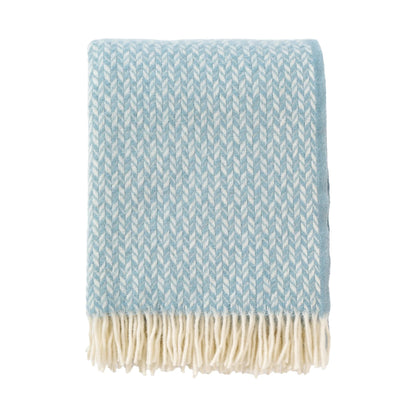 Klippan Uldplaid - 100% Økologisk Lammeuld - Heavenly blue