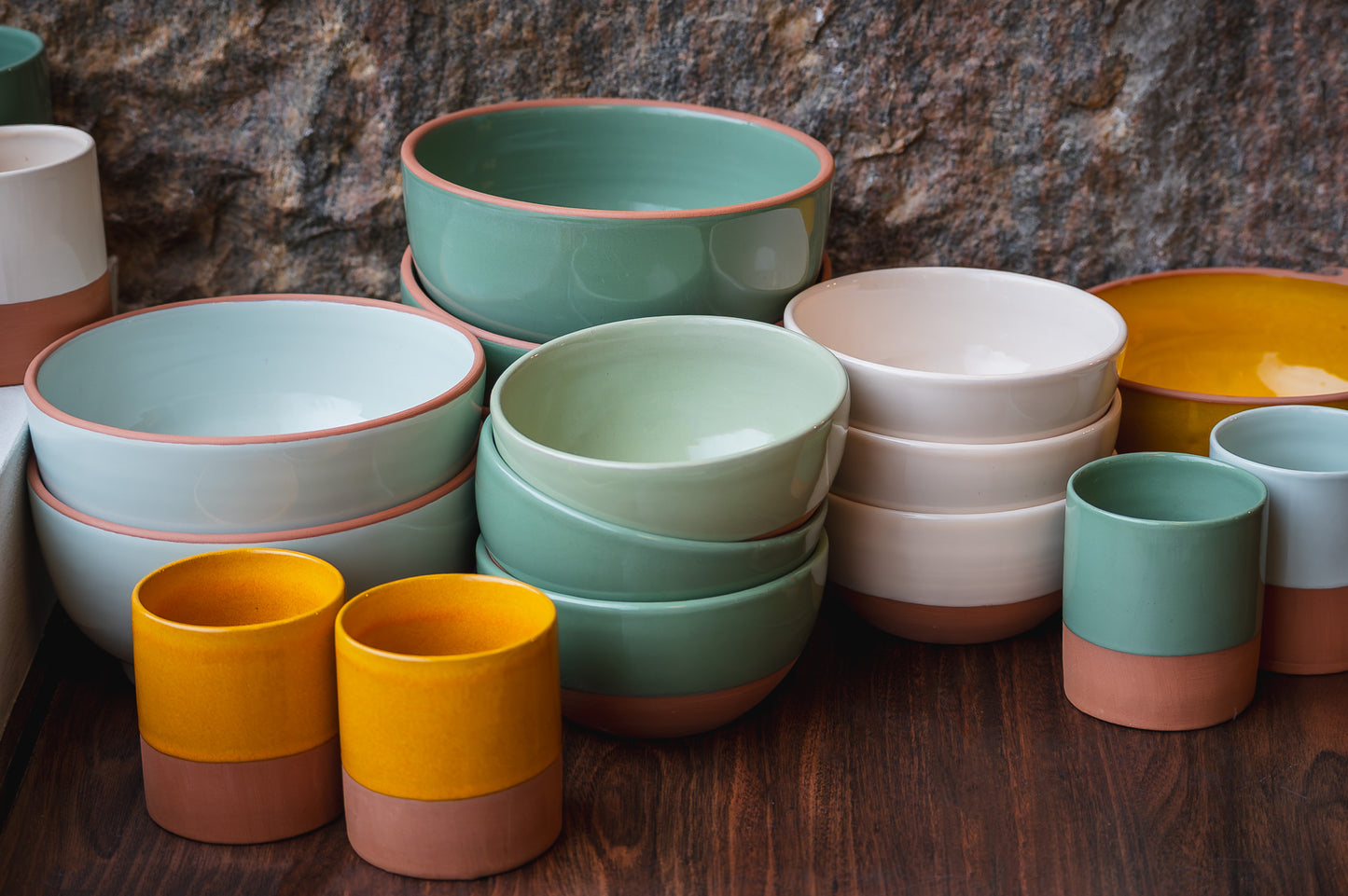 Keramik/ler kop - gul - flere størrelser