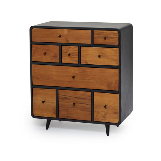 Kommode - C009 - sort/teak - novamøbler