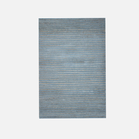 Loom - Gulvtæppe - Woll & Jute - teal og natur jute - novamøbler