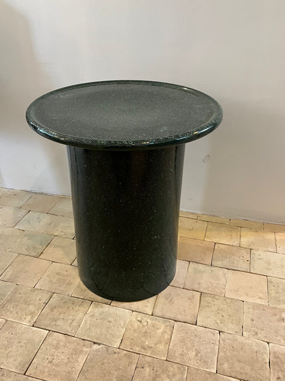 Sofabord/sidebord/sengebord - Mørkegrønt glaseret keramikbord - Ø40 - novamøbler