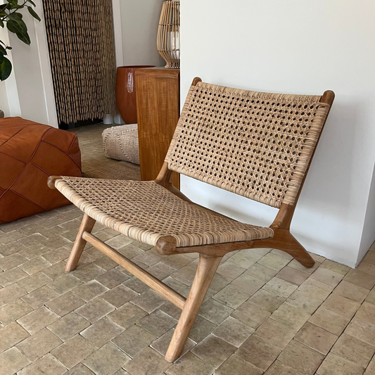 Udstillingsmodel - Lænestol - Teaktræ/Rattan - P009 - By Sol - novamøbler